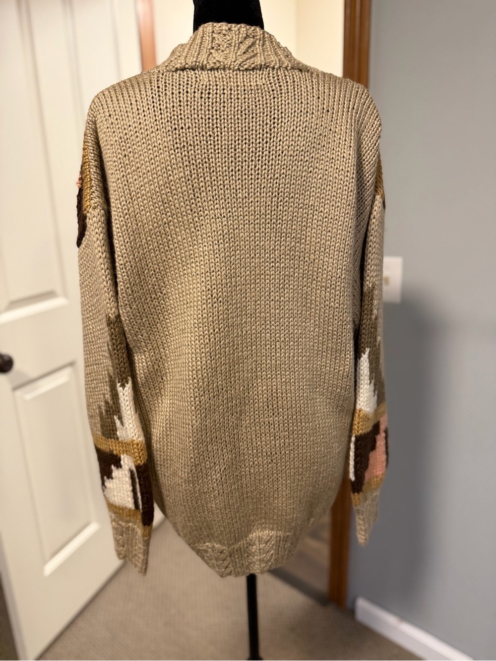 Outback Red Vintage Aztec Women’s Chunky Knit Sweater Large Vintage Style T101 - Picture 3 of 6
